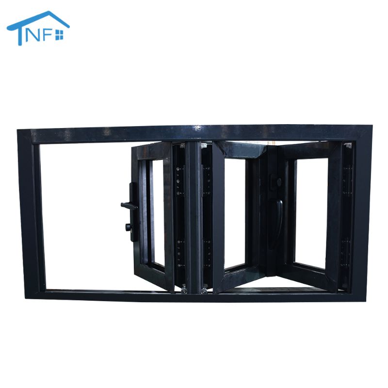 Thermal Break Aluminum Double Glass Waterproof Bifold Accordion American Folding Door