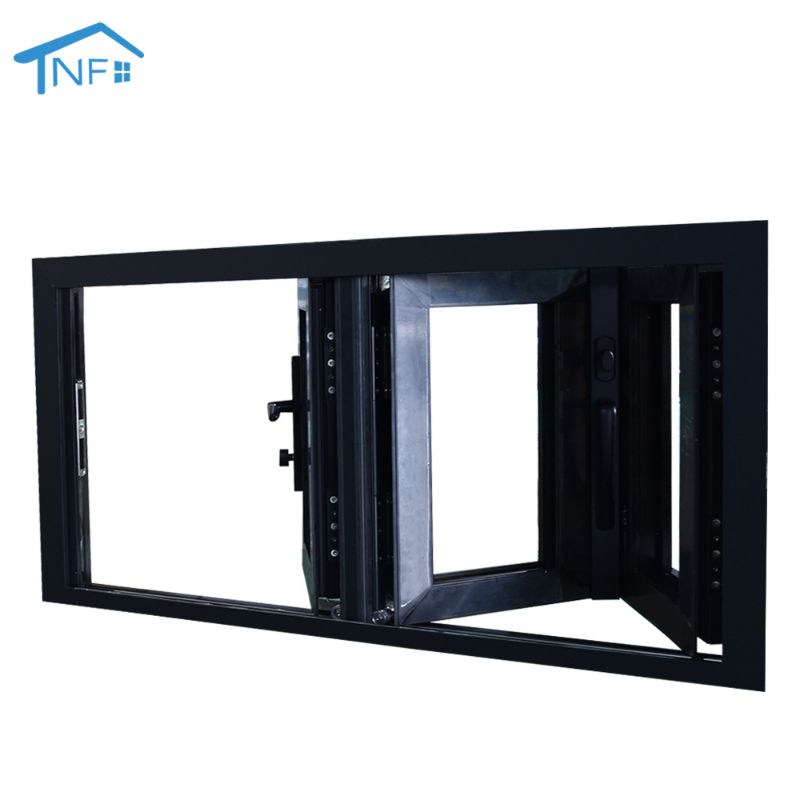 Thermal Break Aluminum Double Glass Waterproof Bifold Accordion American Folding Door