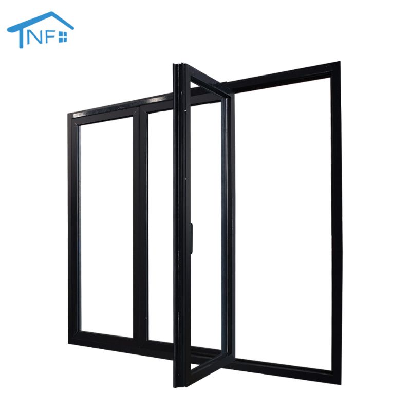 Foshan NF hurricane Impact Resistant Aluminum Glass Accordion Folding Windows