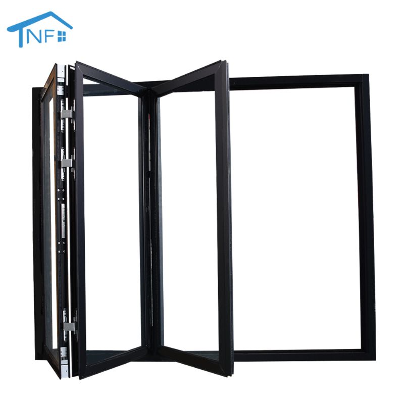 Foshan NF hurricane Impact Resistant Aluminum Glass Accordion Folding Windows