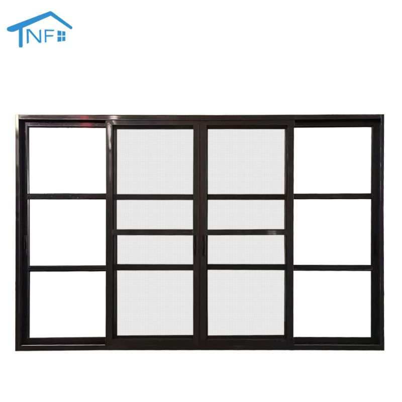 Foshan NF Custom Made Internal Black Glass Front Sliding Doors