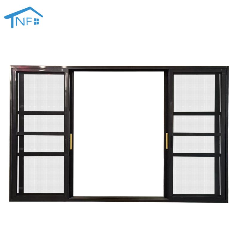 Foshan NF Custom Made Internal Black Glass Front Sliding Doors