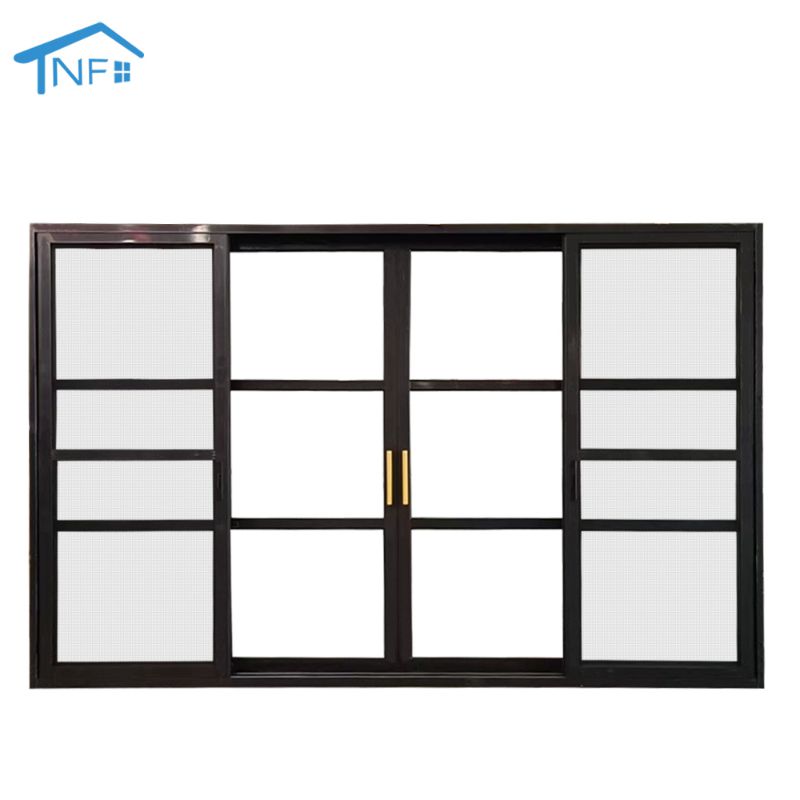 Foshan NF Custom Made Internal Black Glass Front Sliding Doors