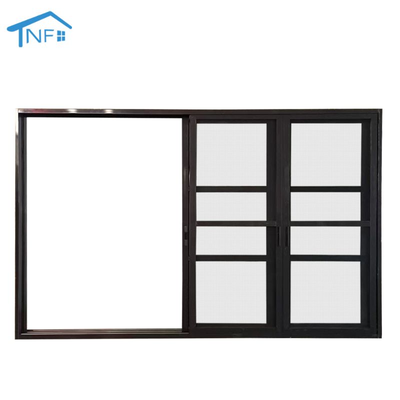 Foshan NF Custom Made Internal Black Glass Front Sliding Doors