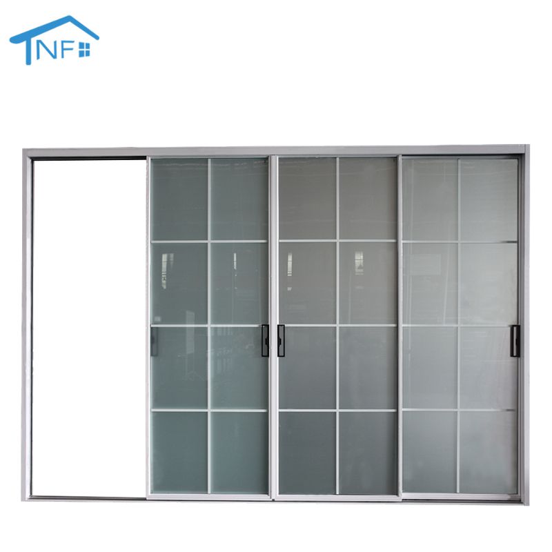 Foshan NF Custom Made Internal Black Glass Front Sliding Doors