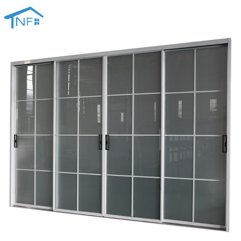 Foshan NF Custom Made Internal Black Glass Front Sliding Doors