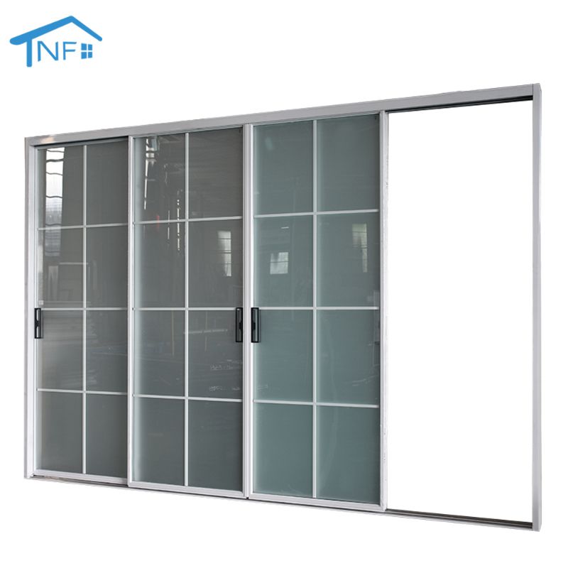 Foshan NF Custom Made Internal Black Glass Front Sliding Doors