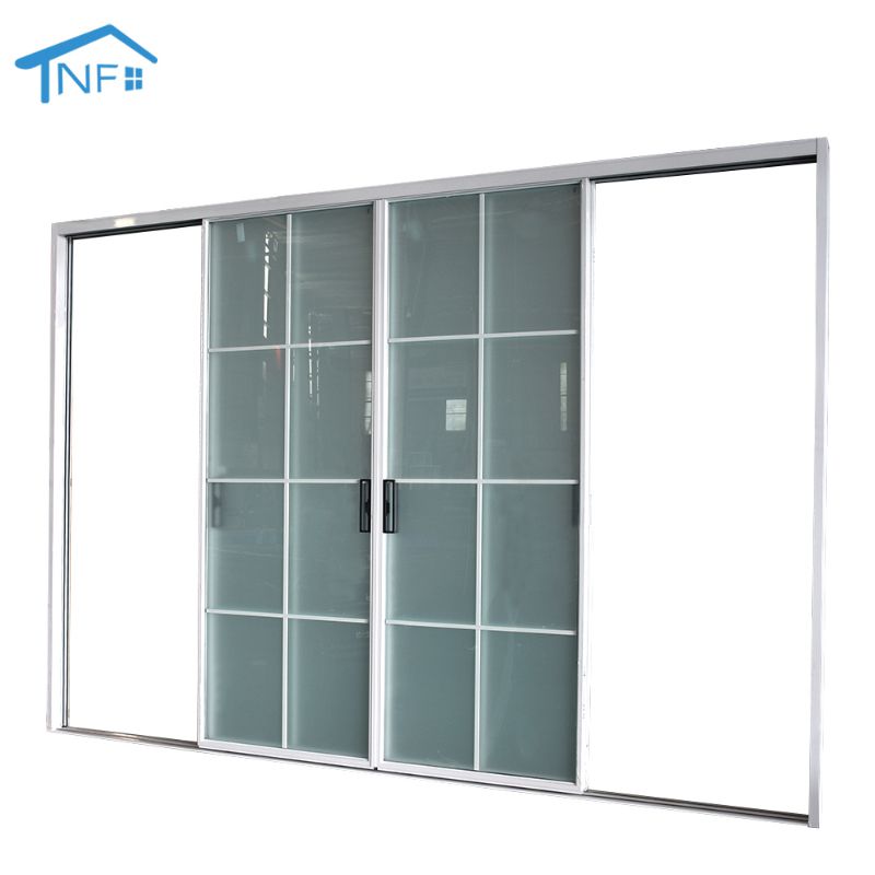 Foshan NF Custom Made Internal Black Glass Front Sliding Doors