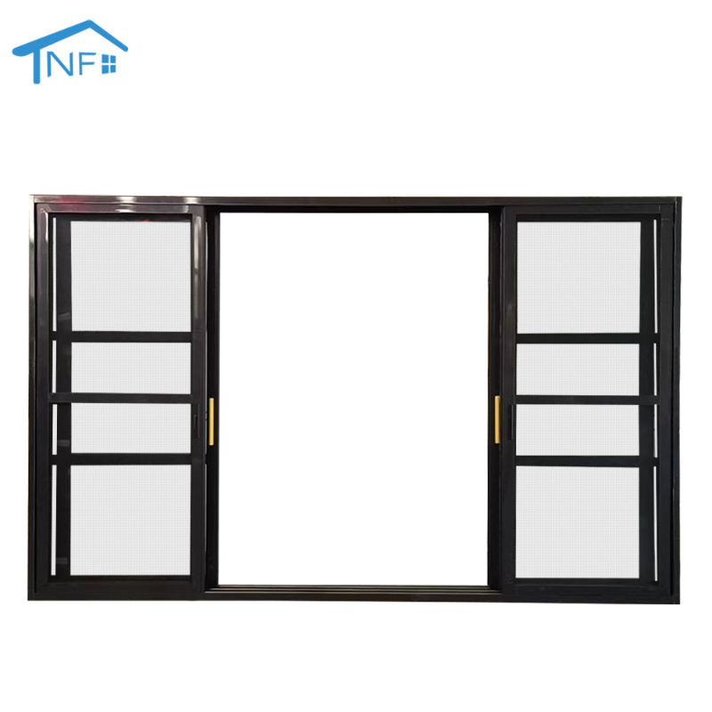 Foshan NF Custom Made Internal Black Glass Front Sliding Doors