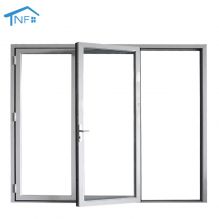 NFRC Patio Garden Exterior Aluminum Double Glass Folding Screen Door