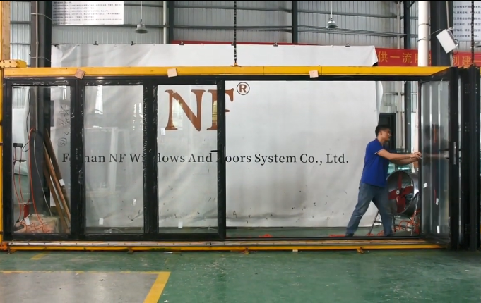 North American aluminum alloy glass folding sliding door North American aluminum alloy glass folding sliding door