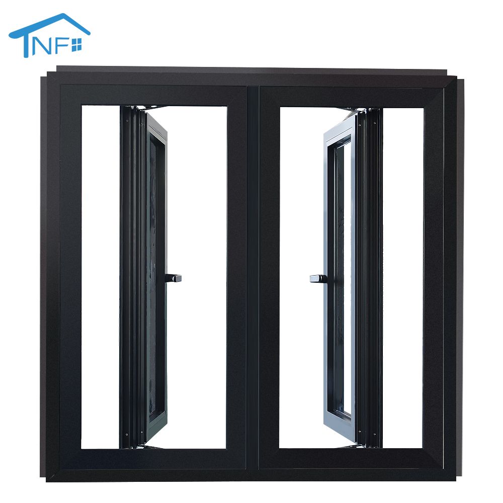 Modern aluminum exterior double glass swing casement window