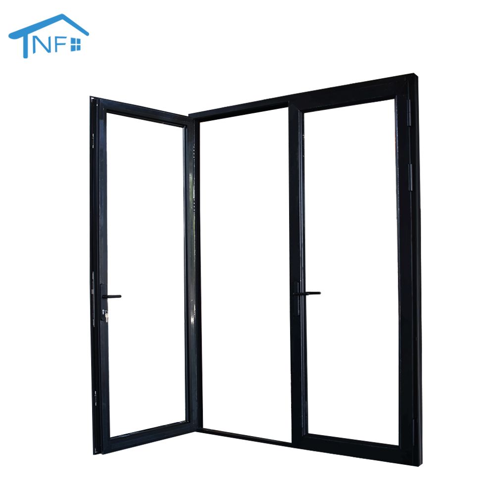 Exterior aluminum double glass french entry door swing casement door