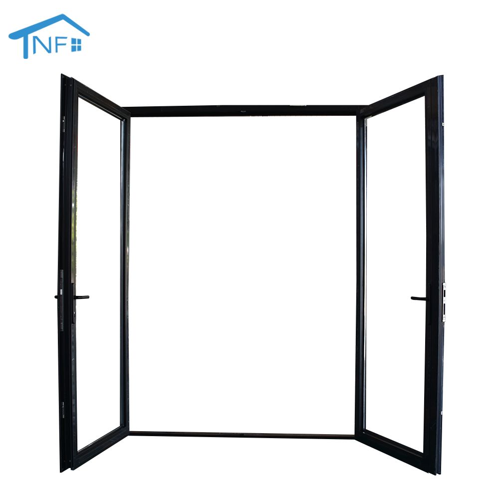 Exterior aluminum double glass french entry door swing casement door