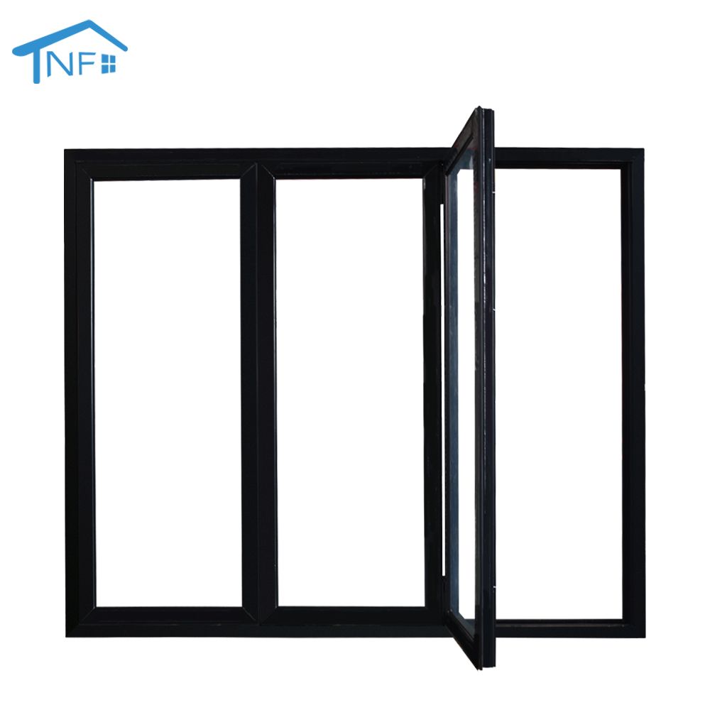 Foshan factory hurricane impact resistant aluminum glass accordion folding windows