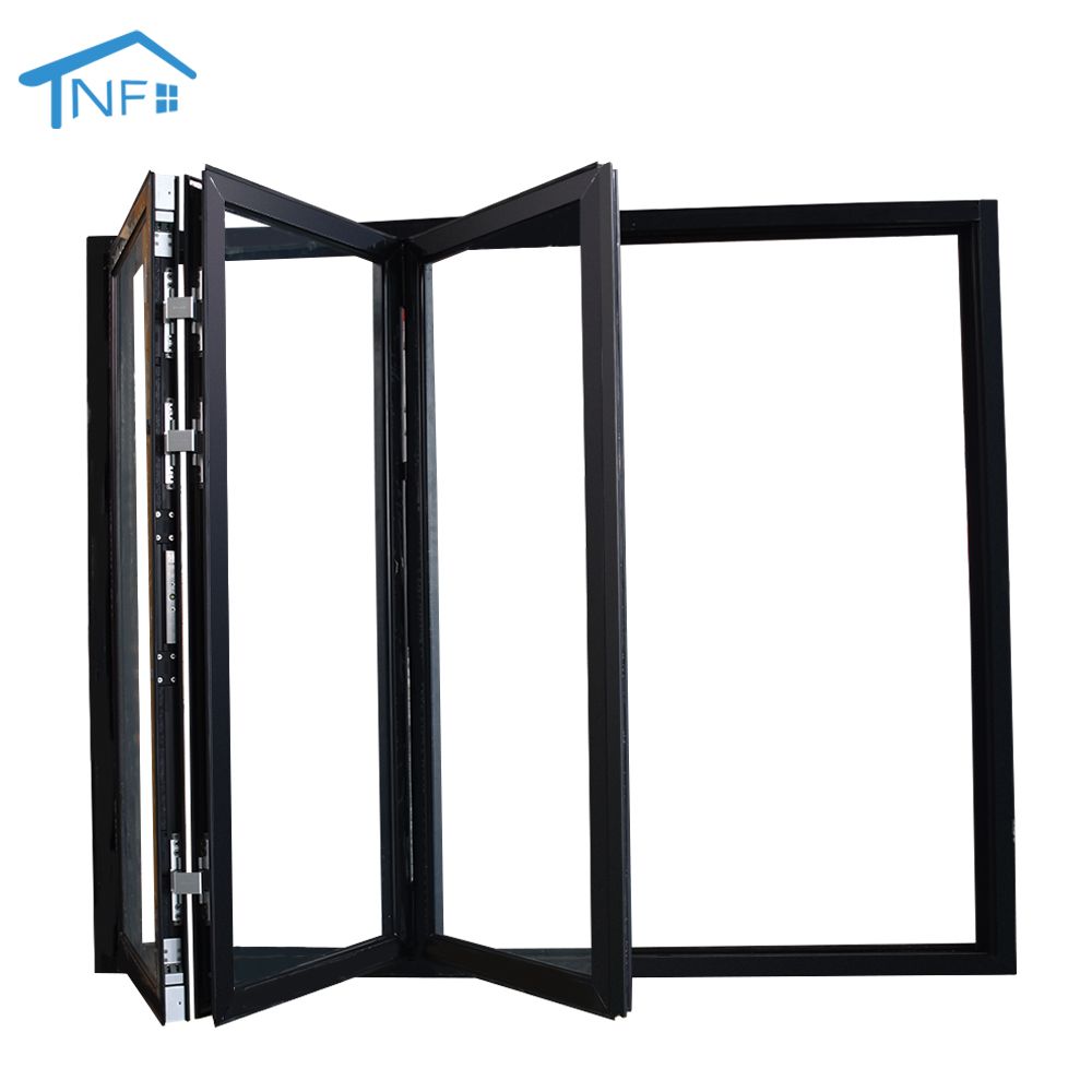 Foshan factory hurricane impact resistant aluminum glass accordion folding windows