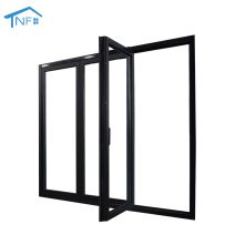 Modern aluminum thermal break folding windows with tempered glass
