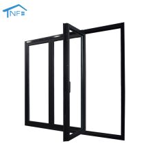 Modern aluminum thermal break folding windows with tempered glass