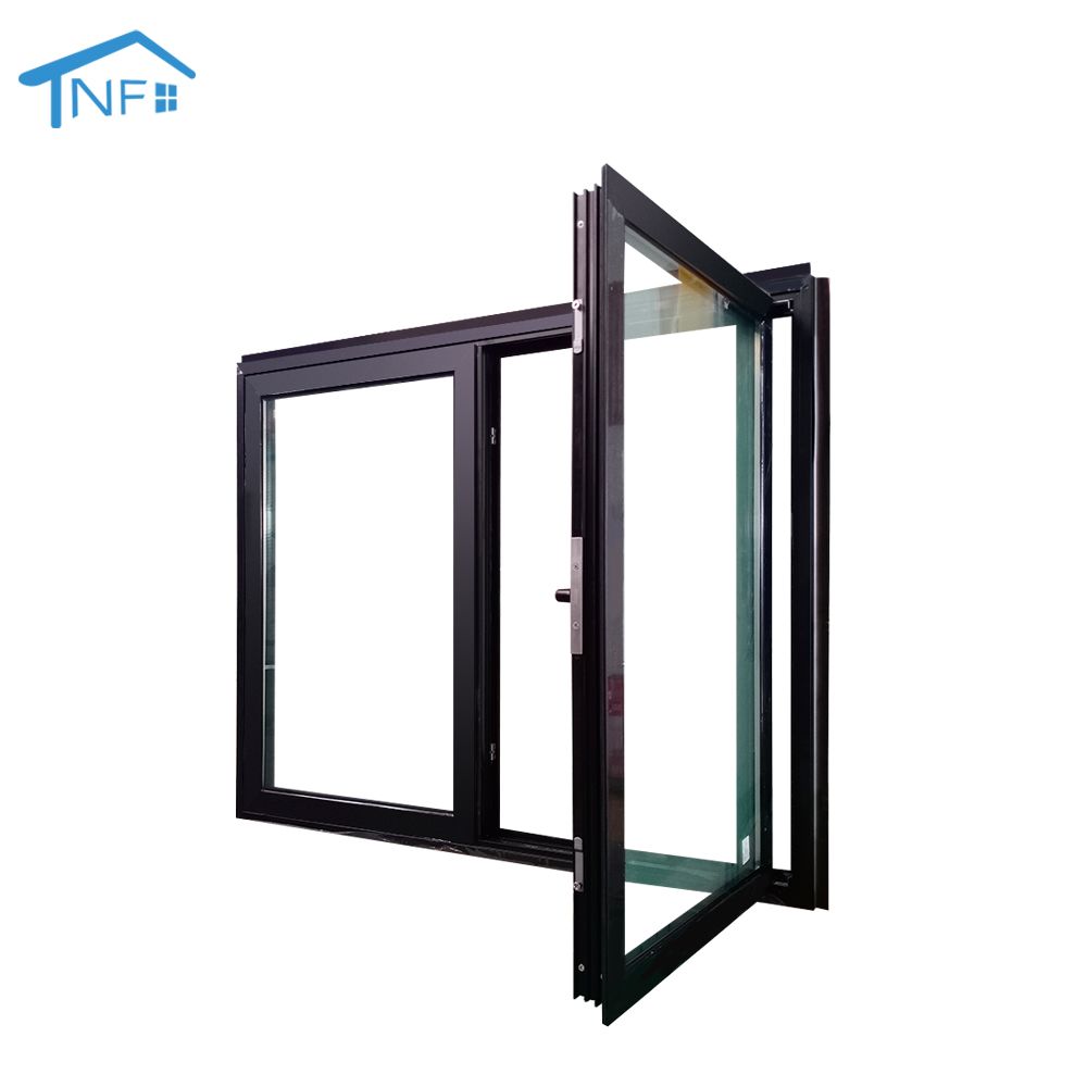 European style exterior front steel swing aluminum double glass casement windows