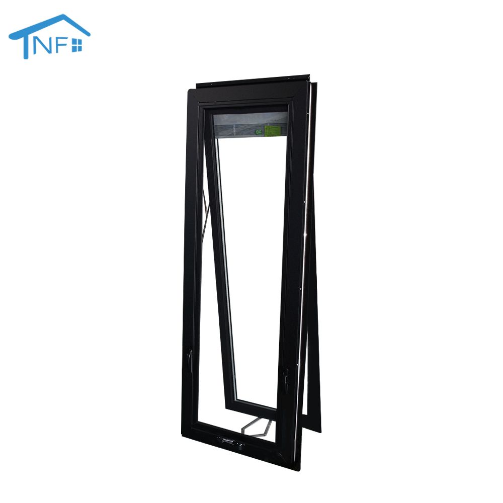 Us-style triple argon glass aluminum casement window with hand crank design