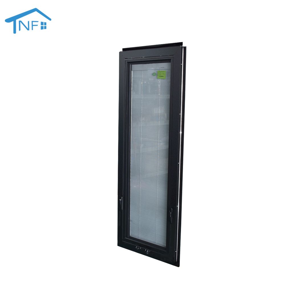 Us-style triple argon glass aluminum casement window with hand crank design