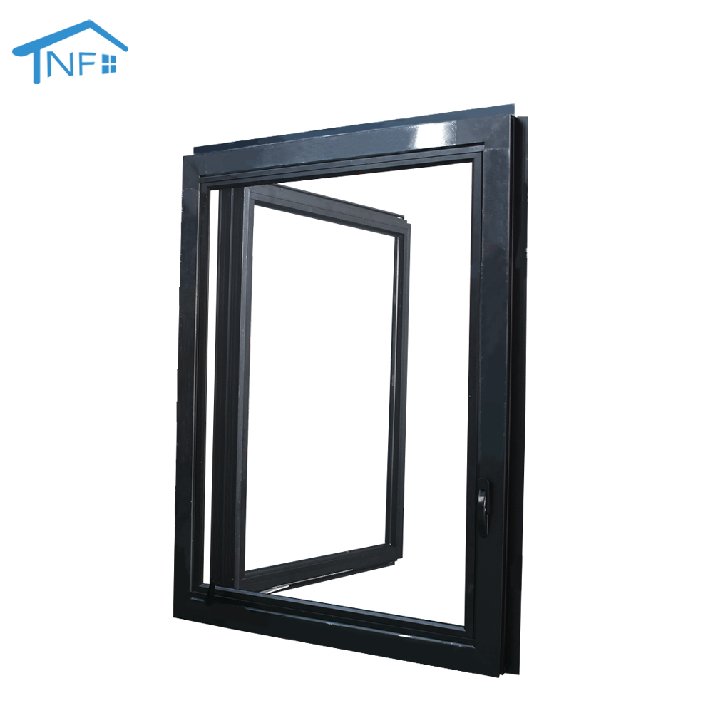 Aluminum alloy profile handle crank open  triple pane aluminum casement window