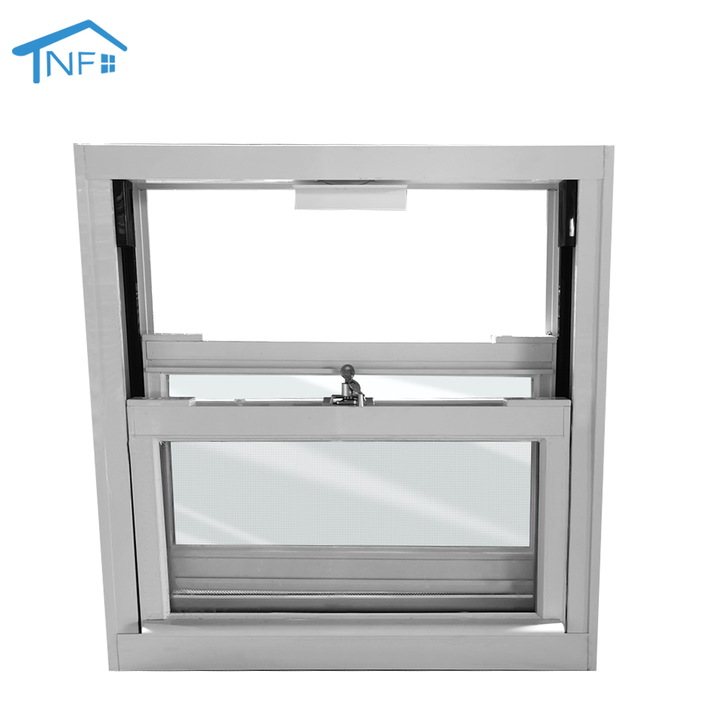 Double hung aluminum sash vertical sliding window single aluminum glass window suitable for australia and america