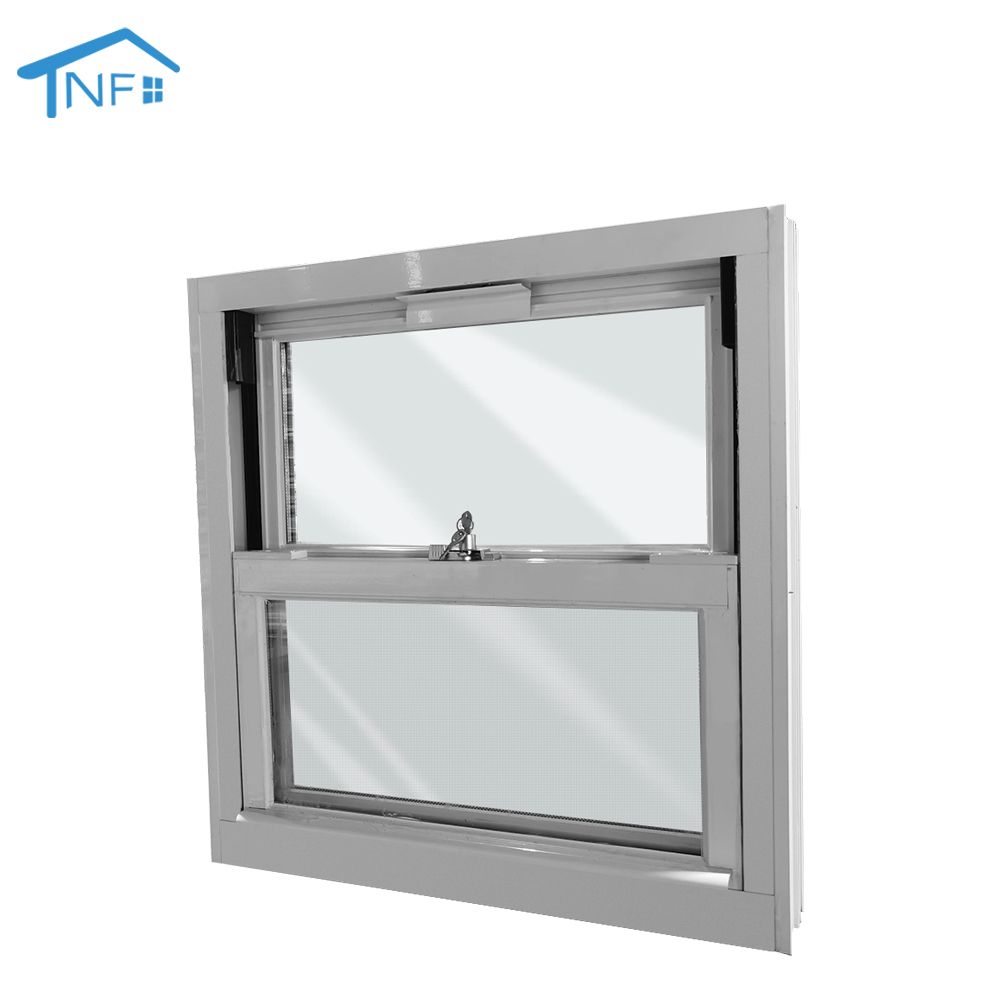 Double hung aluminum sash vertical sliding window single aluminum glass window suitable for australia and america