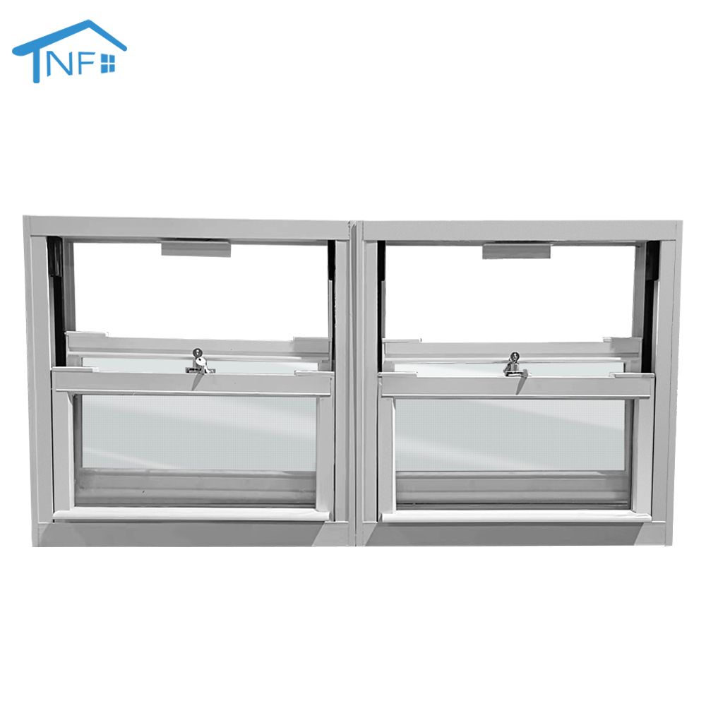 Double hung aluminum sash vertical sliding window single aluminum glass window suitable for australia and america