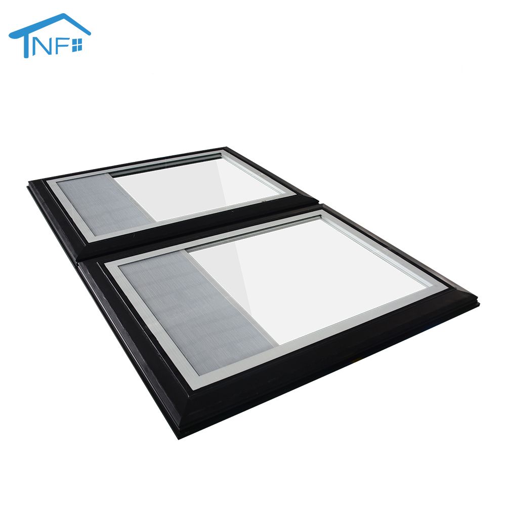 Aluminum electric skylight roof window glass aluminum top hung motorise manual