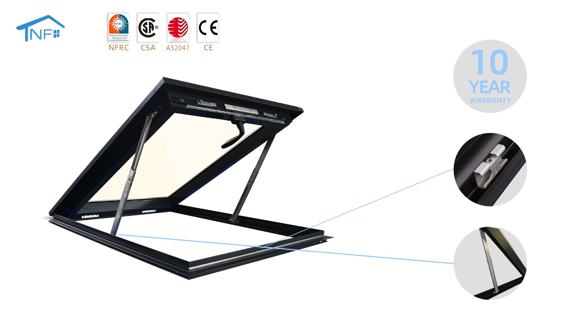 Awning glass window aluminium cured top skylights roof top windows skylight roofing for house