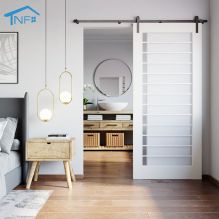 Latest design soundproof interior double water proof sliding Barn Doors with glass