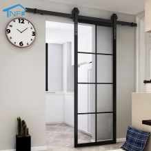 Cheap Price Sliding Barn Door Insulated Glass Aluminum Mirrored Interior Doors Glass Entrance Door