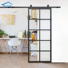 Track aluminium american style mirrored interior sliding barn doors interior bathroom aluminium sliding door