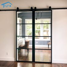 Track Aluminium Soft American Style Mirrored Interior Sliding Barn Doors Warm interior bathroom aluminium sliding door